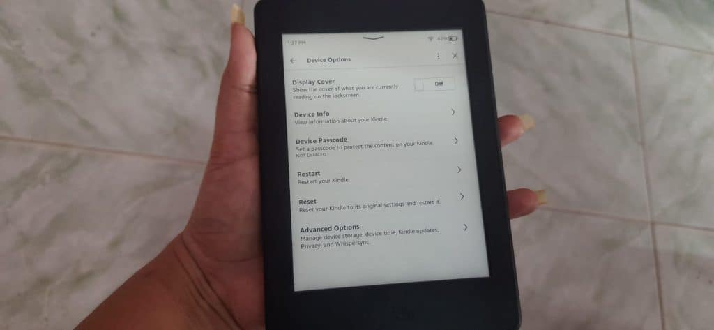 Device Options In Kindle